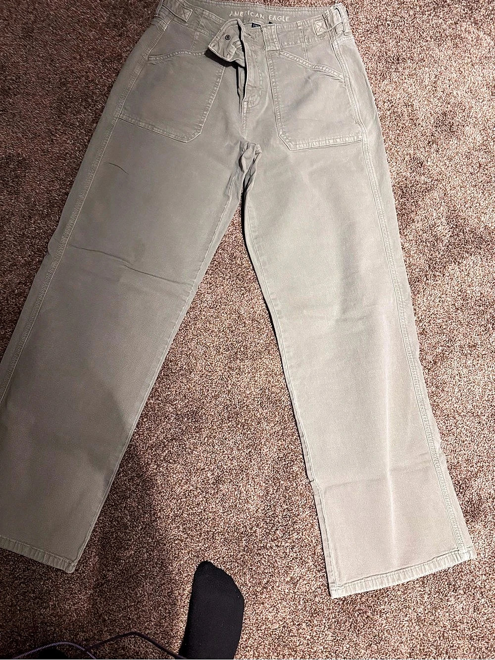American Eagle Straight Leg Stretch Pants Green Size 4